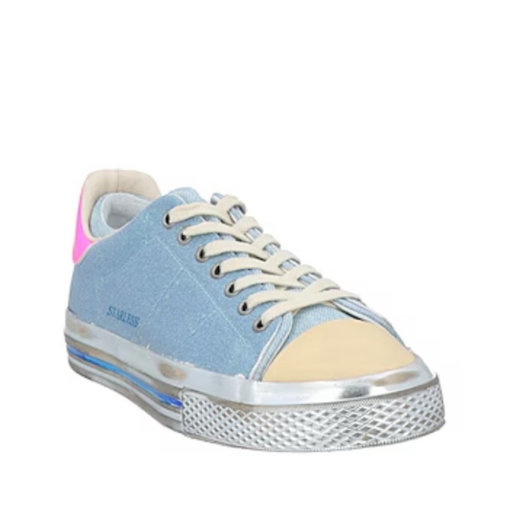 ITALIAN HIDNANDER SNEAKERS PASTEL DISTRESSED BLUE US 5 1/2 EU 36